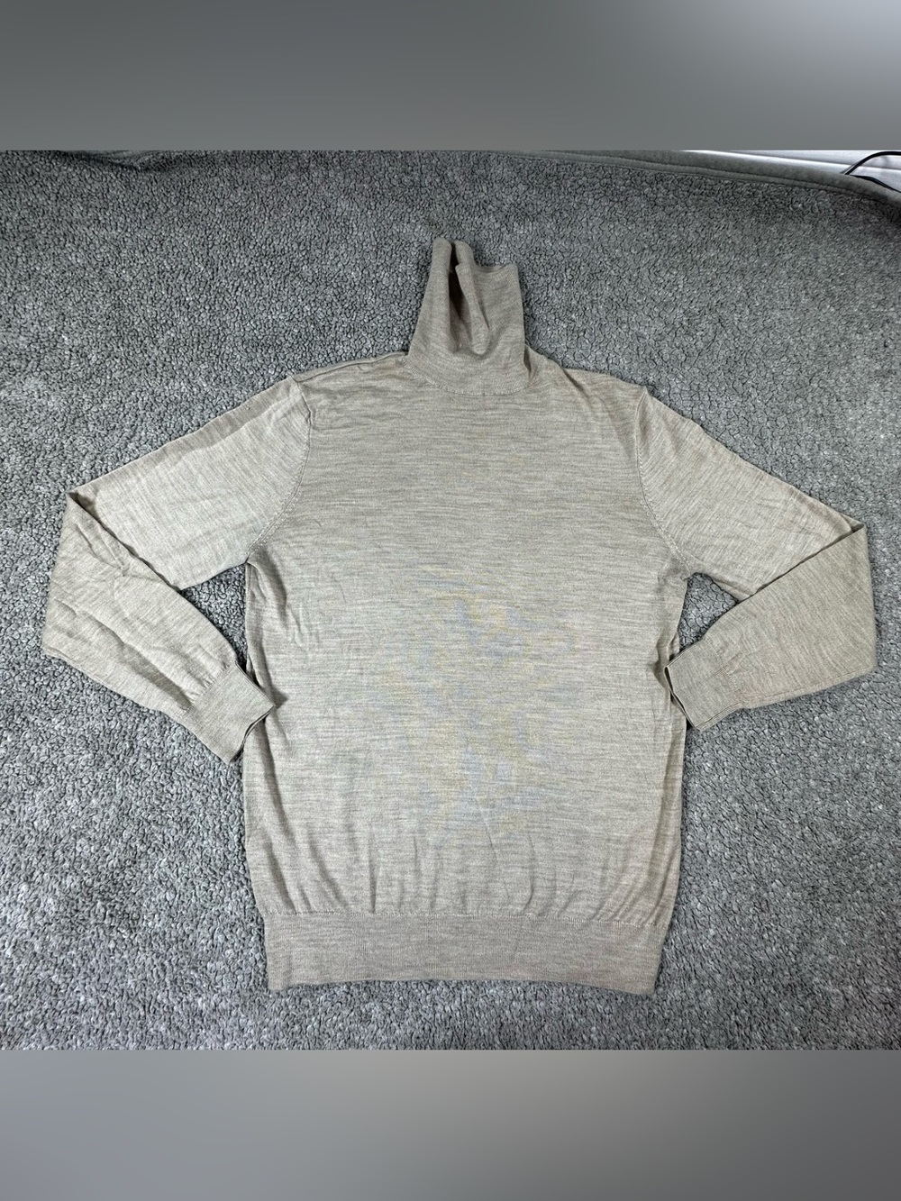 H&M Men's Medium Beige Turtleneck Long Sleeve Sweater Wool Blend